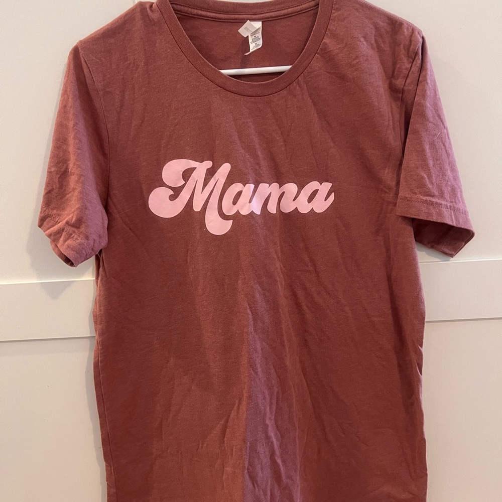 Bella Canvas 'Mama' Tee - Dusty Rose with Pink Script